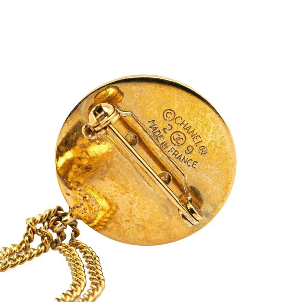 CHANEL Authentic Vintage Gold Logo Brooch - Picture 3 of 3